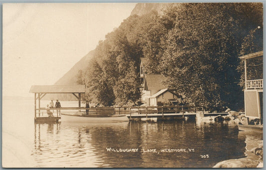 WESTMORE VT WILLOUGHBY LAKE ANTIQUE REAL PHOTO POSTCARD RPPC