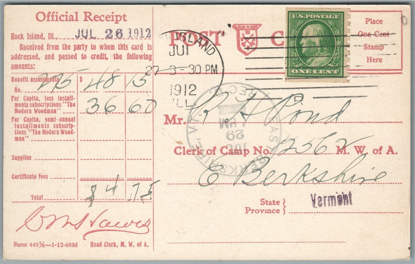 BUFFALO NY 1911 MODERN WOODMEN FORESTERS PARADE ANTIQUE POSTCARD