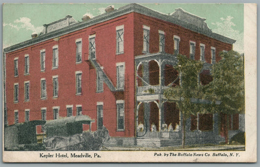 MEADVILLE PA KEPLER HOTEL ANTIQUE POSTCARD