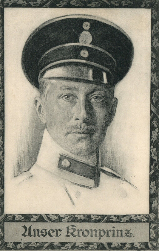 GERMAN PRINCE WILHELM ANTIQUE RED CROSS POSTCARD