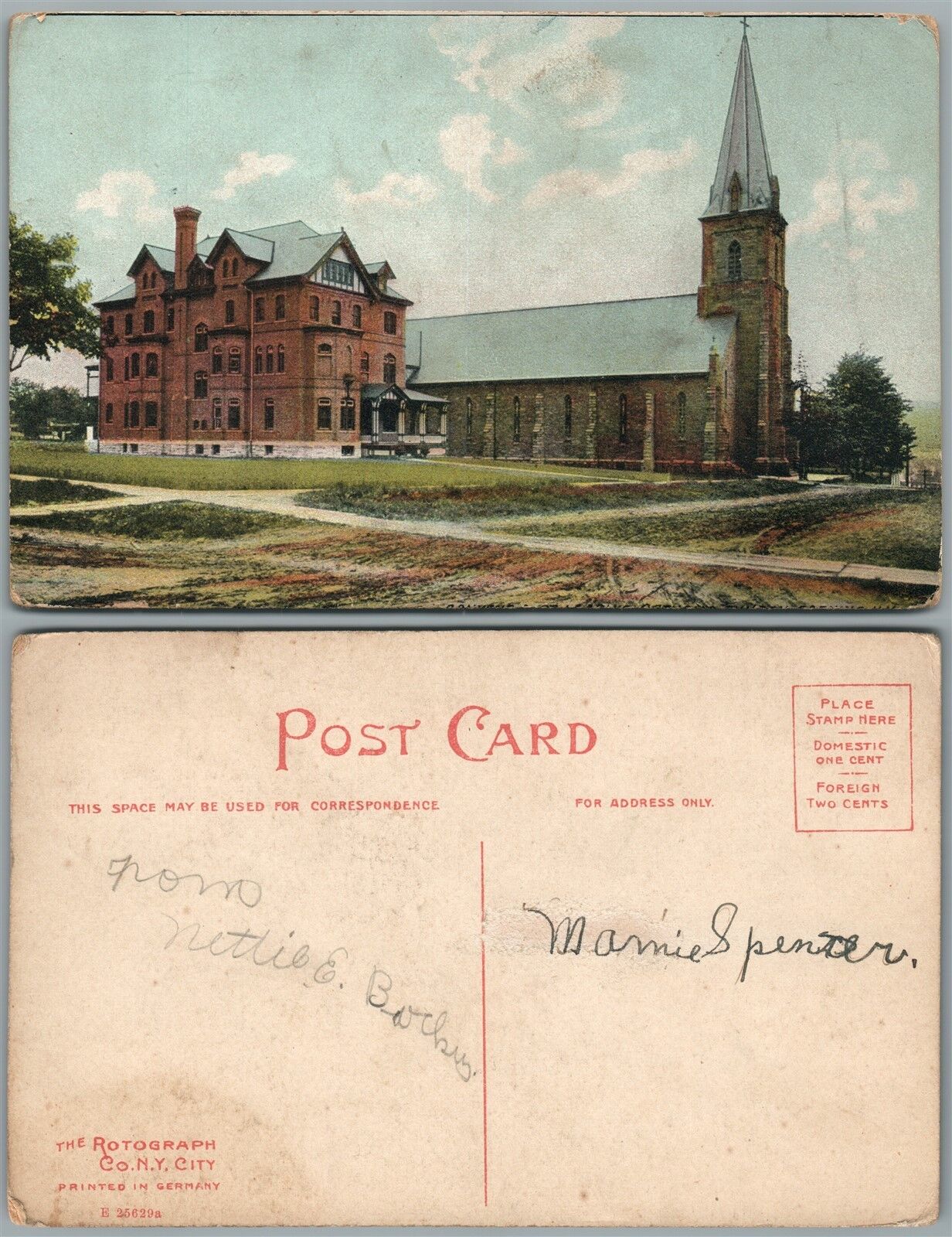 NEW YORK CITY N.Y. CHURCH ANTIQUE POSTCARD