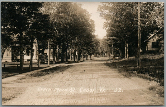 CABOT VT UPPER MAIN STREET ANTIQUE REAL PHOTO POSTCARD RPPC