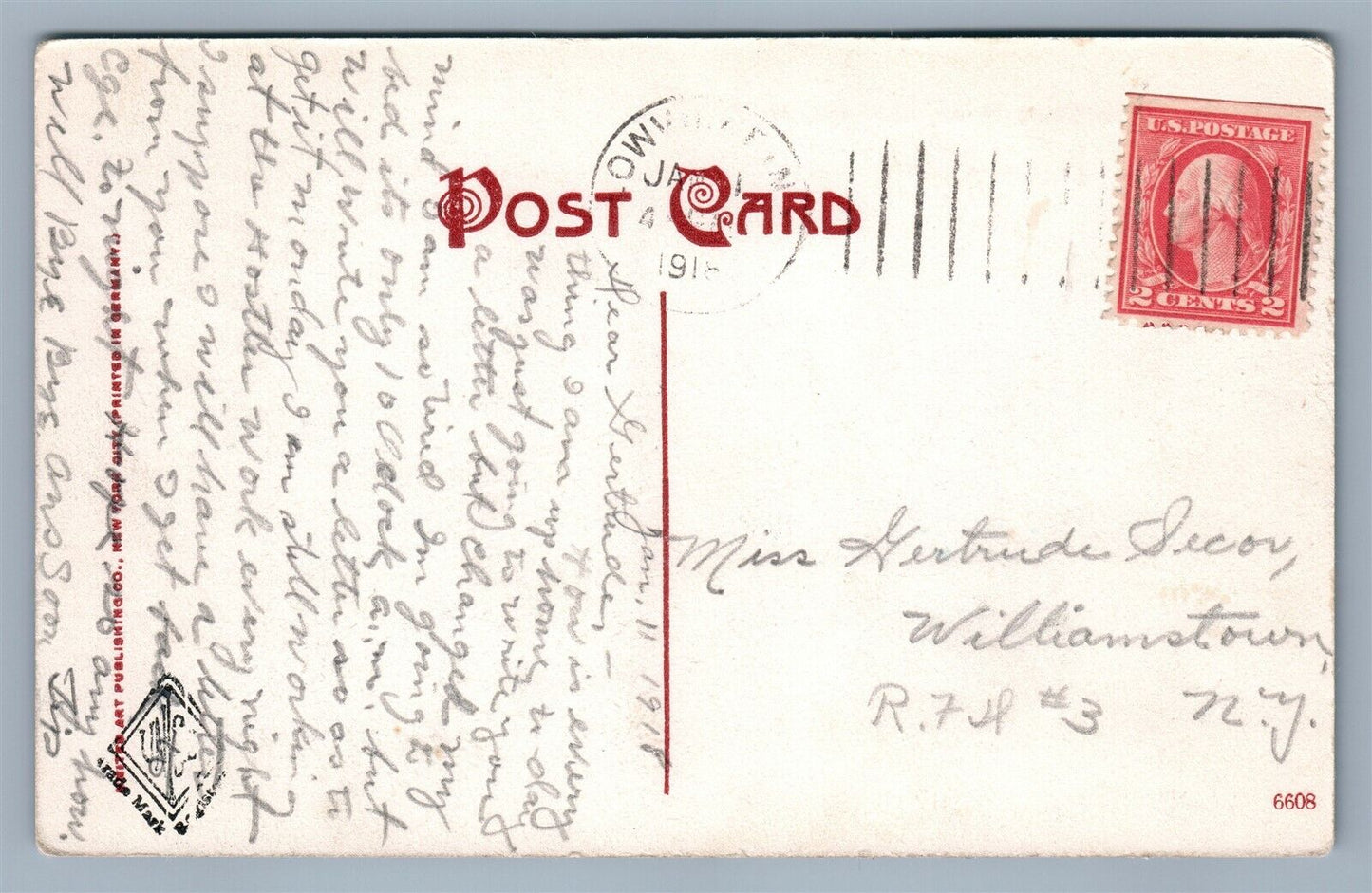 CARTHAGE NY SCENE ON BLACK RIVER ANTIQUE POSTCARD