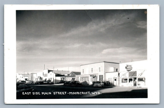 MOORCROFT WYO MAIN STREET VINTAGE REAL PHOTO POSTCARD RPPC