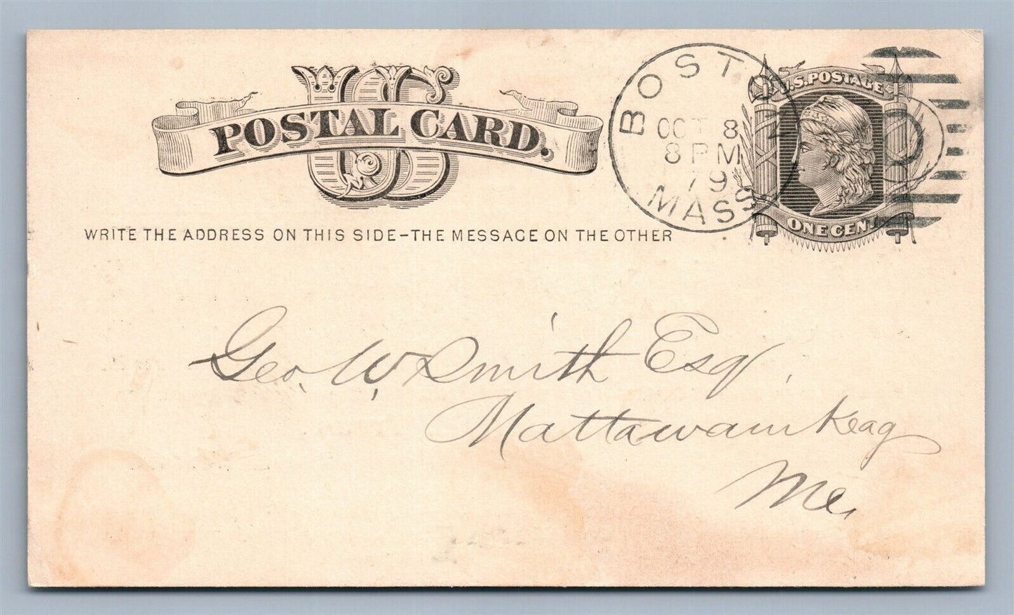 BOSTON MA LEAD MANUFACTURING ADVERTISING 1879 UNDIVIDED ANTIQUE POSTCARD