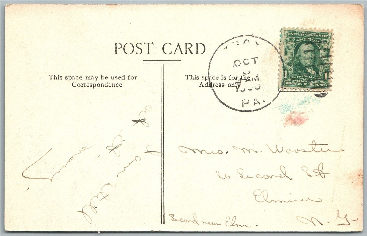 TROY PA FIRST PRESBYTERIAN CHURCH 1908 ANTIQUE POSTCARD