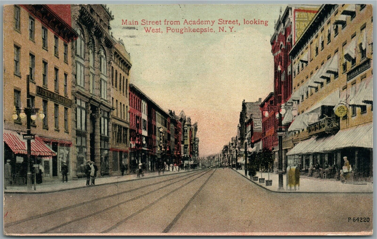 POUGHKEEPSIE NY MAIN STREET ANTIQUE POSTCARD