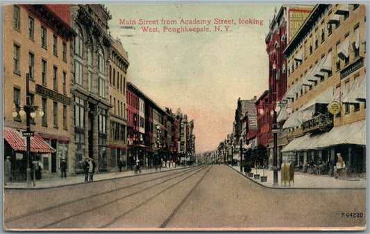 POUGHKEEPSIE NY MAIN STREET ANTIQUE POSTCARD