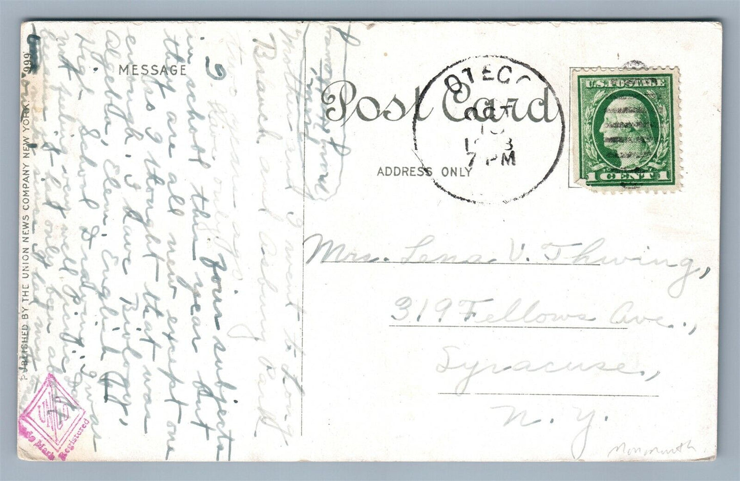 LONG BRANCH NJ ISLE DIABOLO ANTIQUE POSTCARD