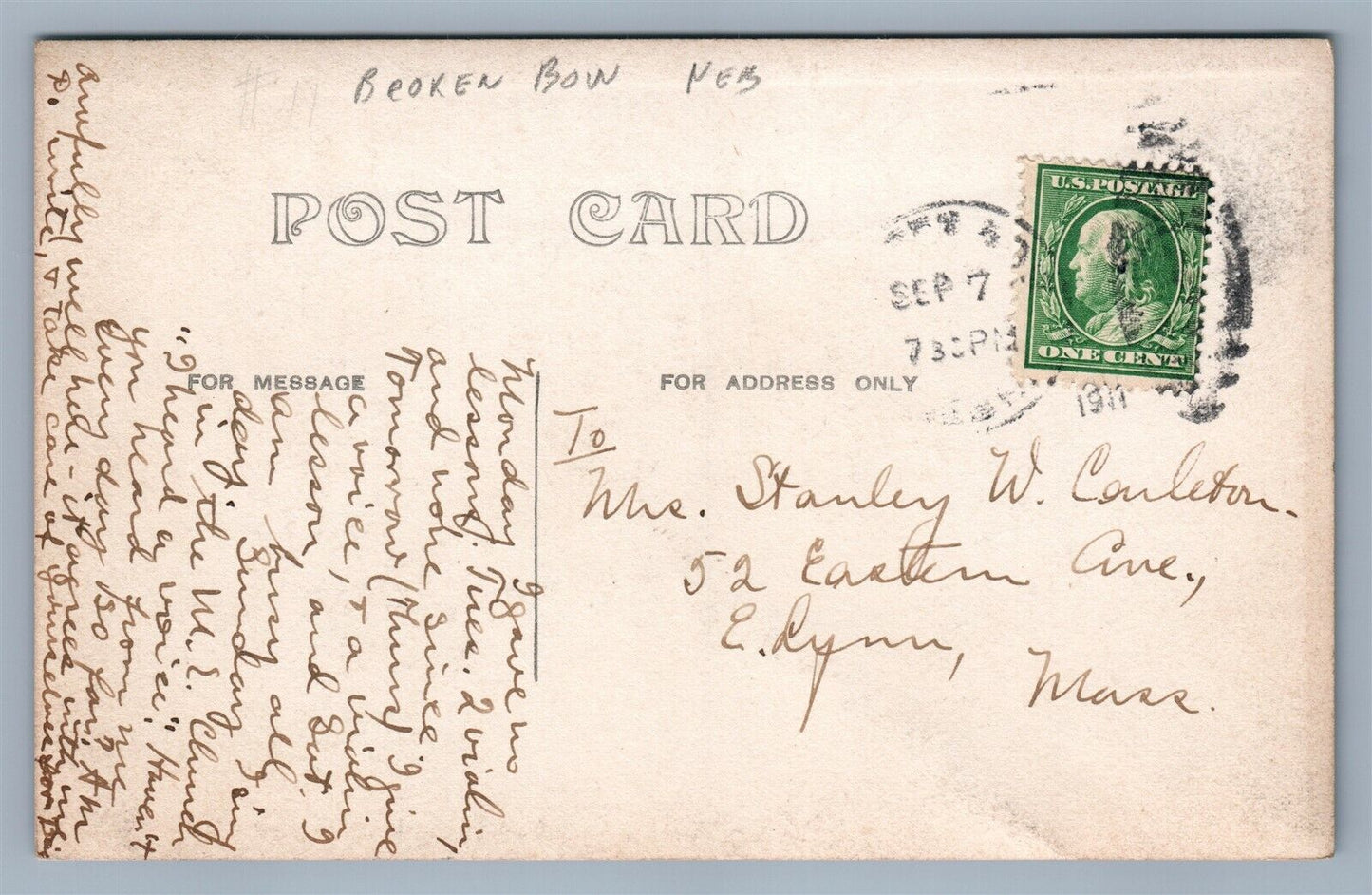 BROKEN BOW NE HIGH SCHOOL ANTIQUE 1911 REAL PHOTO POSTCARD RPPC