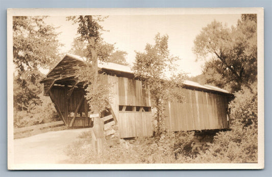 NORTH SANDWICH NH DURGIN COVERED BRIDGE ANTIQUE REAL PHOTO POSTCARD RPPC