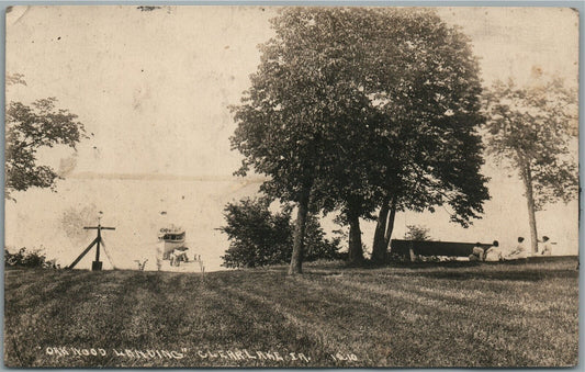 CLEAR LAKE IA OAK WOOD LANDING ANTIQUE REAL PHOTO POSTCARD RPPC
