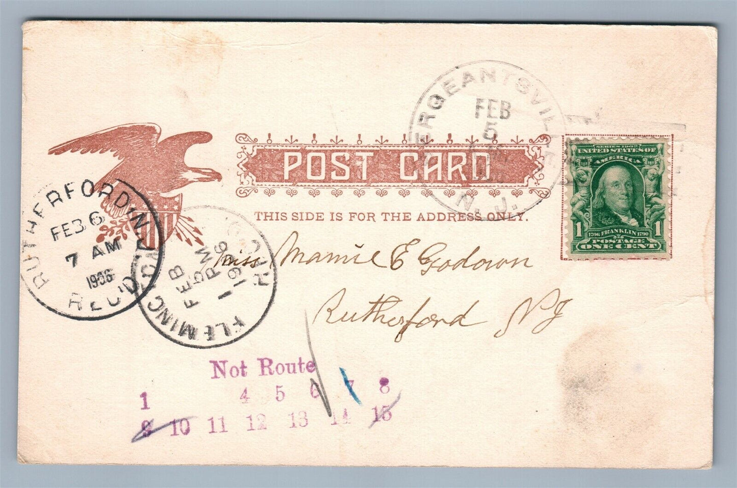 FLEMINGTON NJ COURT HOUSE BUILT 1828 ANTIQUE POSTCARD