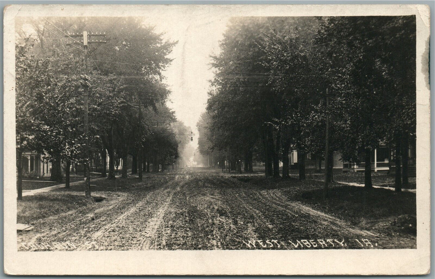 WEST LIBERY IA ANTIQUE REAL PHOTO POSTCARD RPPC