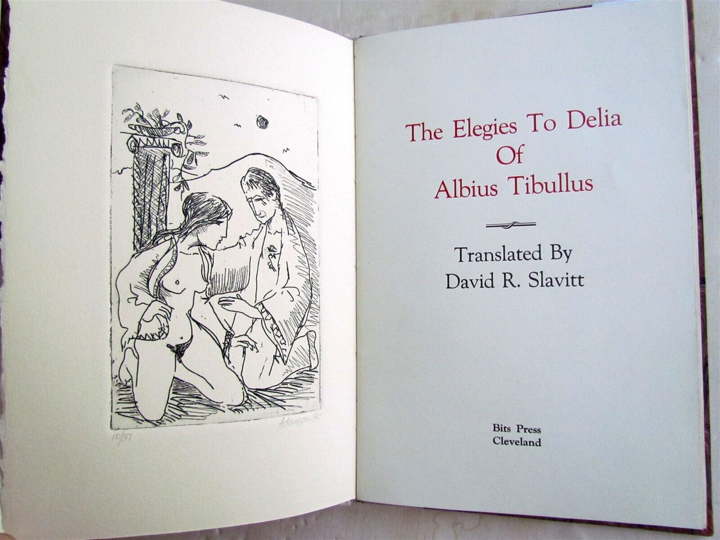 SIGNED LTD EDITION ELEGIES TO DELIA of ALBIUS TIBULLUS translated DAVID SLAVITT
