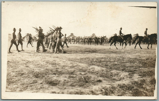 WWI AMERICAN SOLDIERS HORSEMEN ANTIQUE REAL PHOTO POSTCARD RPPC