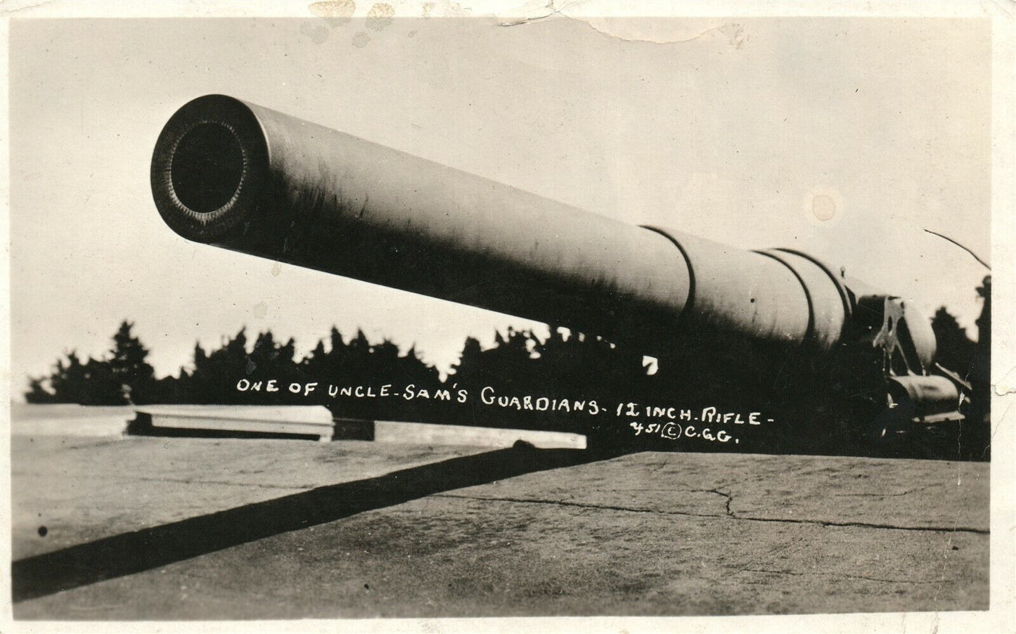 14" RIFLE ONE OF UNCLE SAM'S GUARDIANS ANTIQUE REAL PHOTO POSTCARD RPPC