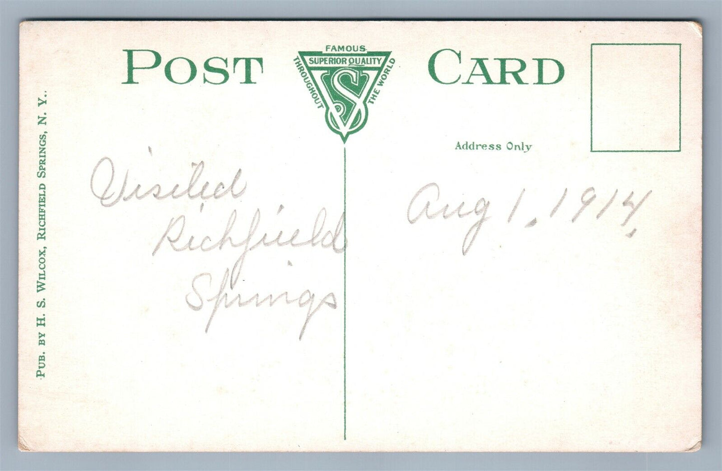 RICHFIELD SPRINGS NY HOTEL MAJESTIC ANTIQUE POSTCARD