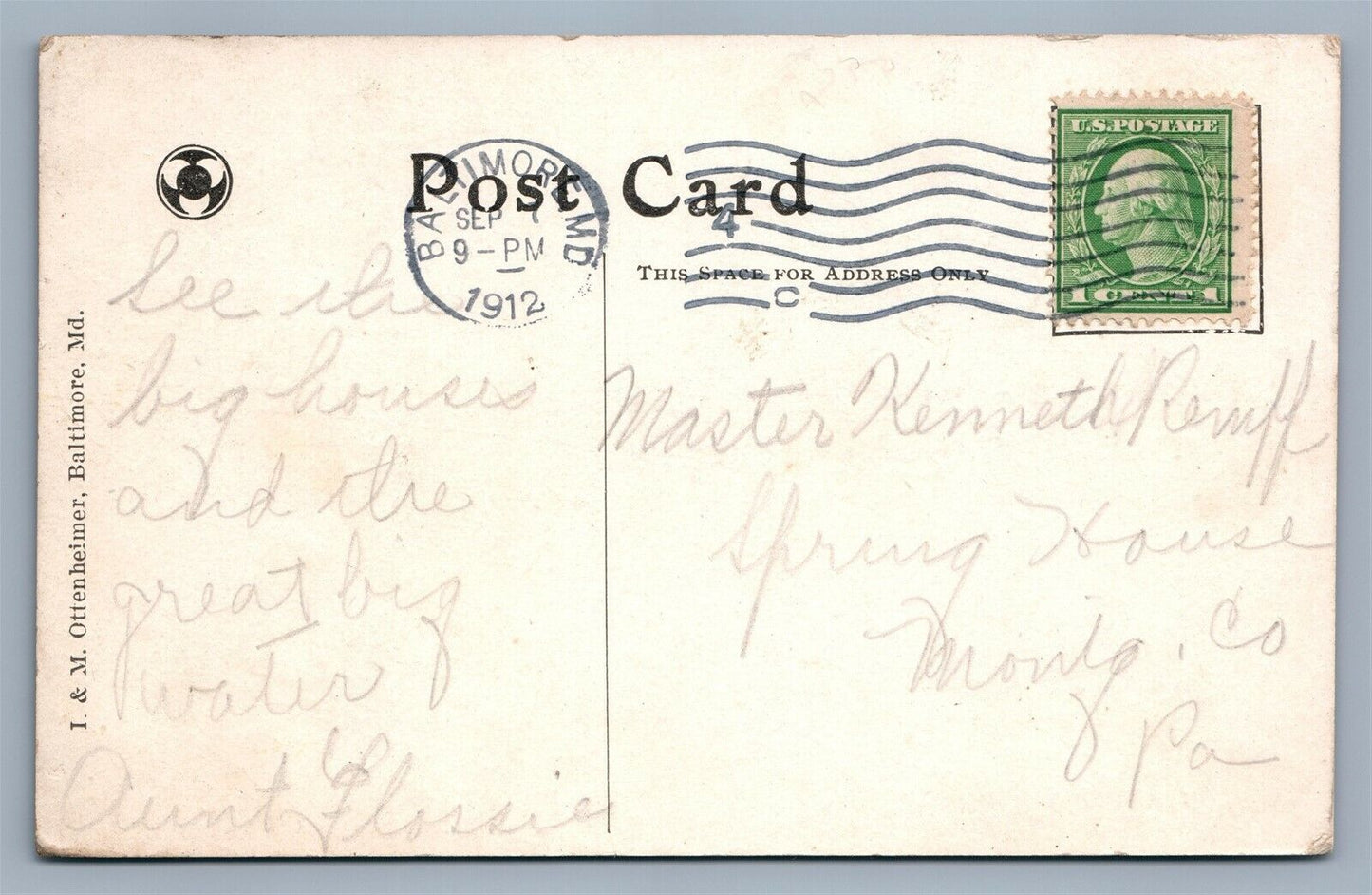 BALTIMORE MD 1912 ANTIQUE POSTCARD rebuilt from the harbor