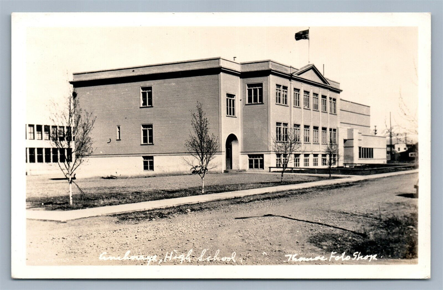 ANCHORAGE AK HIGH SCHOOL VINTAGE REAL PHOTO POSTCARD RPPC