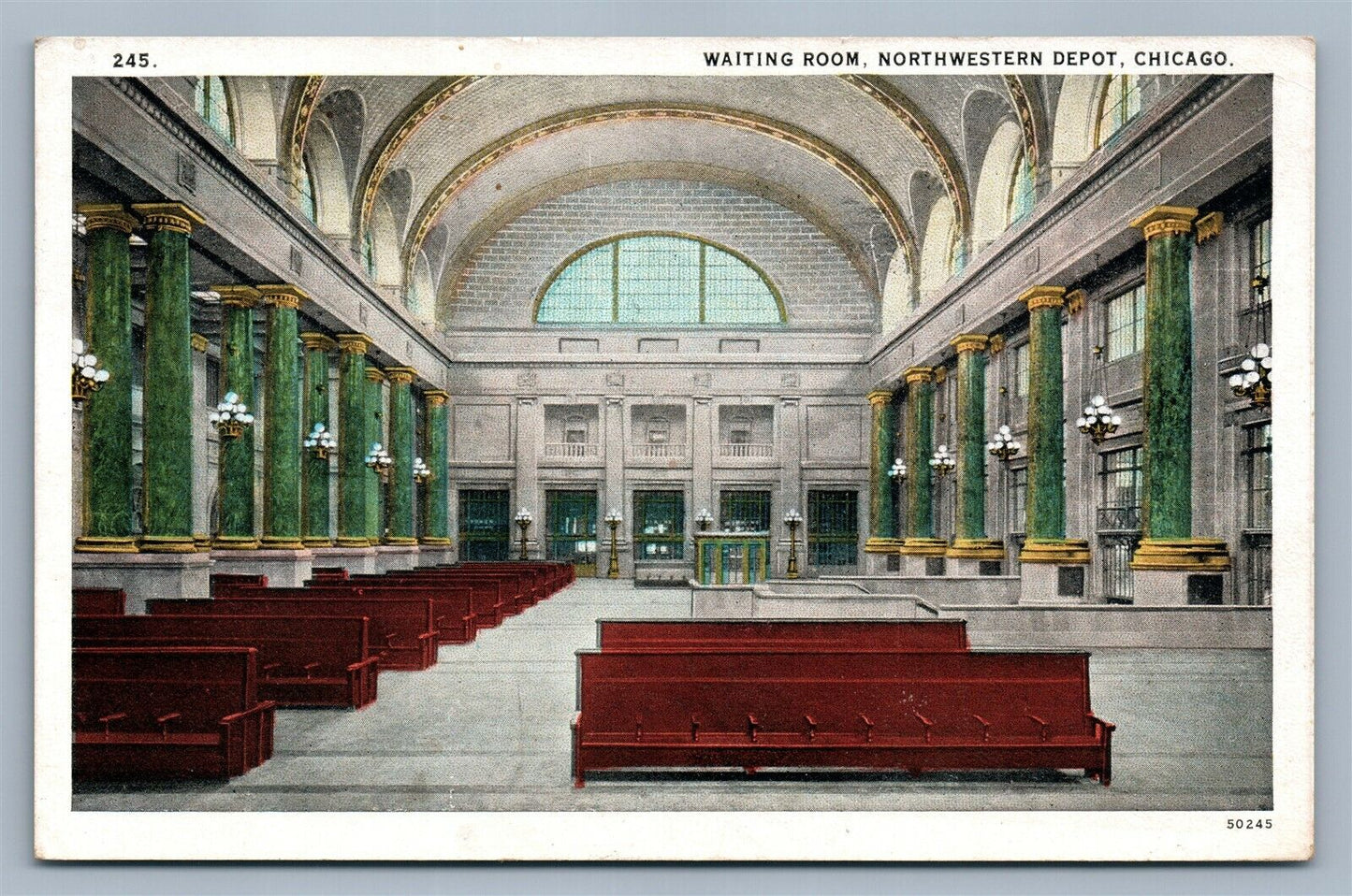 CHICAGO IL NORTHWESTERN DEPOT 1929 ANTIQUE POSTCARD railroad railway station