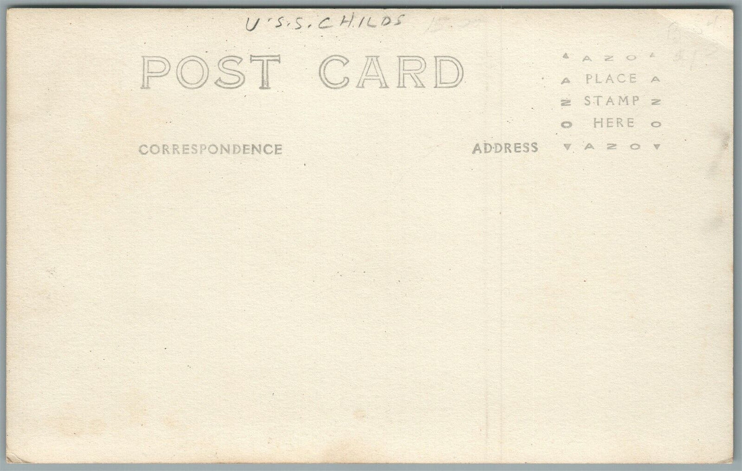 MILITARY SHIP USS CHILOS ANTIQUE REAL PHOTO POSTCARD RPPC