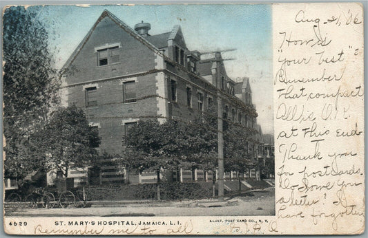 JAMAICA LONG ISLAND NY ST. MARY'S HOSPITAL ANTIQUE POSTCARD