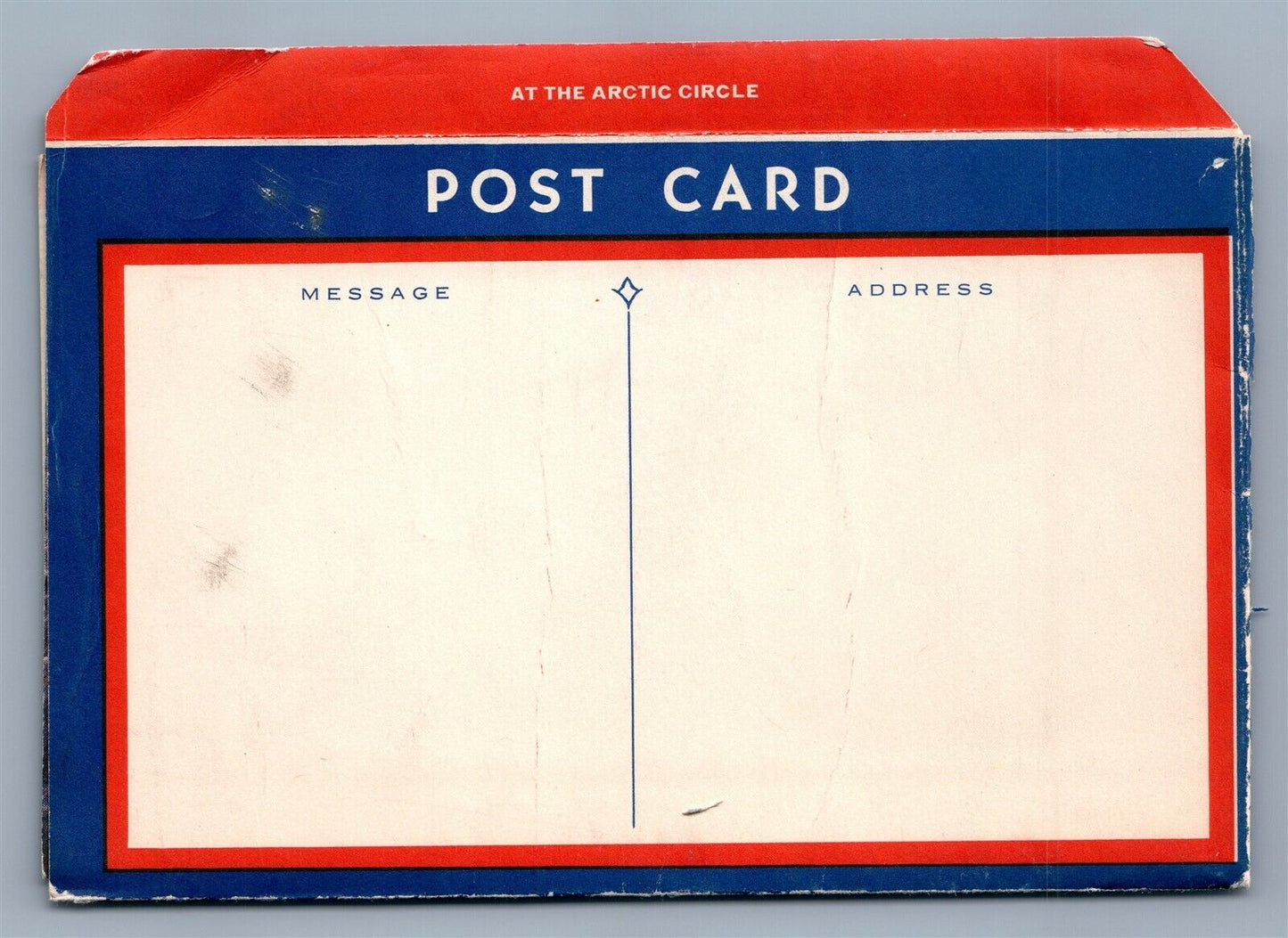 S.S. YUKON DINNER MENU ARCTIC CIRCLE FOLDING ANTIQUE POSTCARD