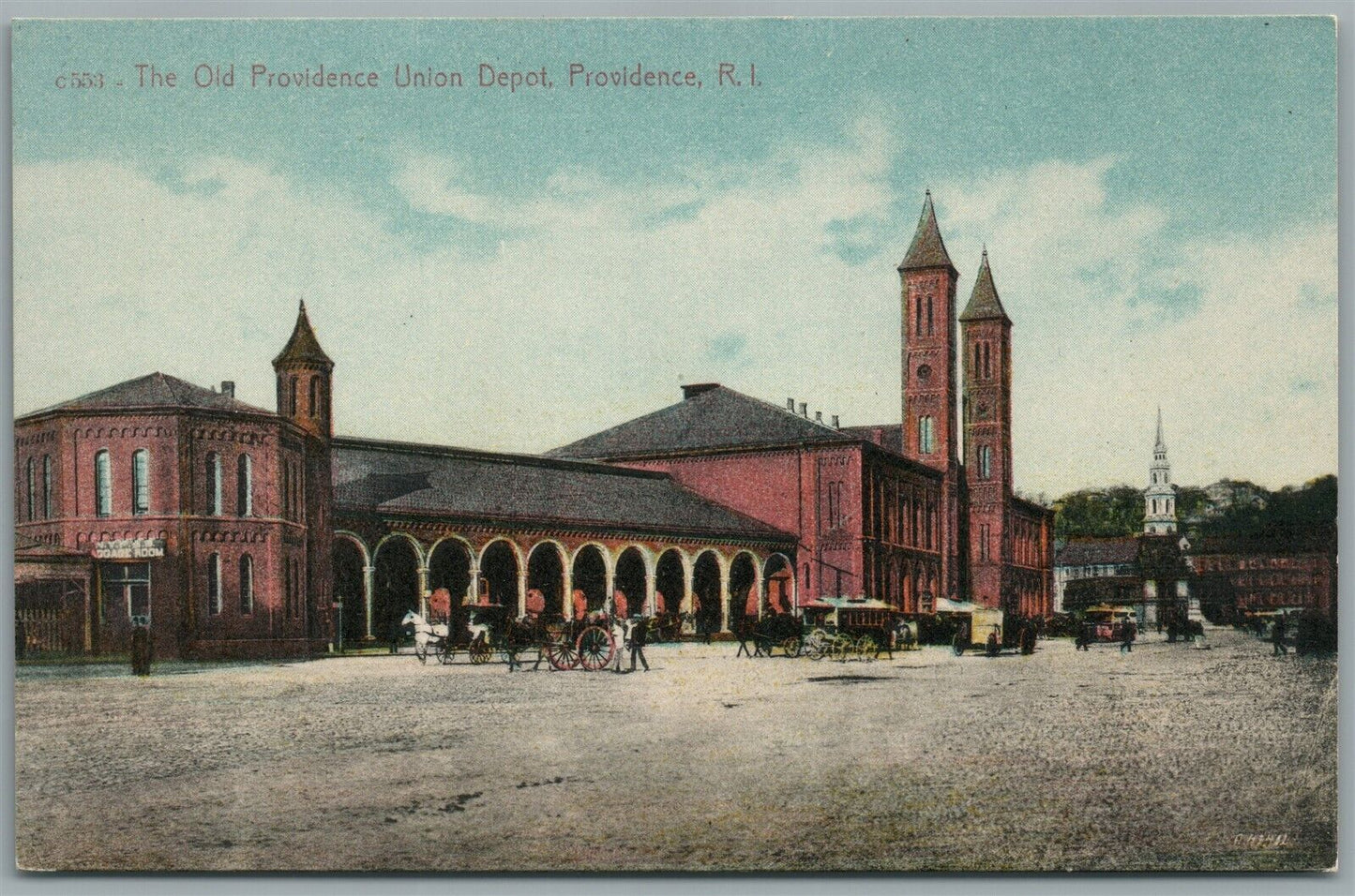 PROVIDENCE RI RAILROAD STATION RAILWAY TRAIN DEPOT ANTIQUE POSTCARD