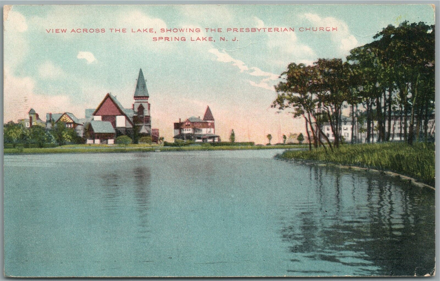 SPRING LAKE NJ PRESBYTERIAN CHURCH ANTIQUE POSTCARD