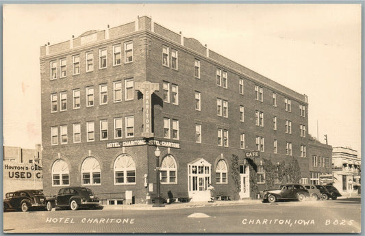 CHARITON IA HOTEL ANTIQUE REAL PHOTO POSTCARD RPPC