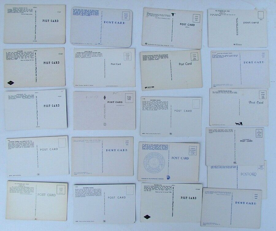 LOT OF 21 VINTAGE POSTCARDS train railway railroad