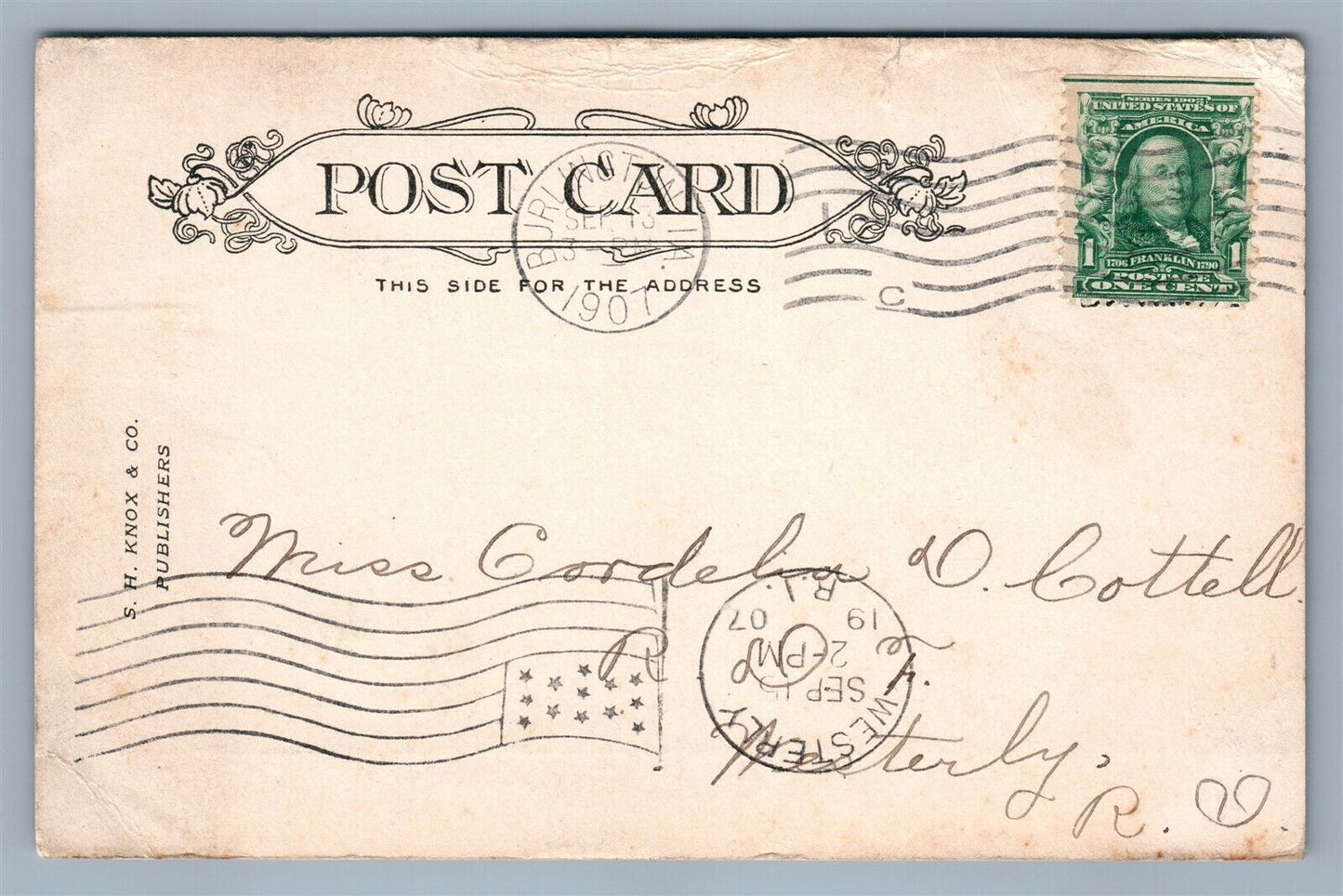 BURLINGTON IA STEAMBOAT LANDING ANTIQUE POSTCARD