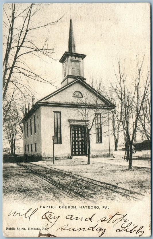 HATBORO PA BAPTIST CHURCH ANTIQUE POSTCARD