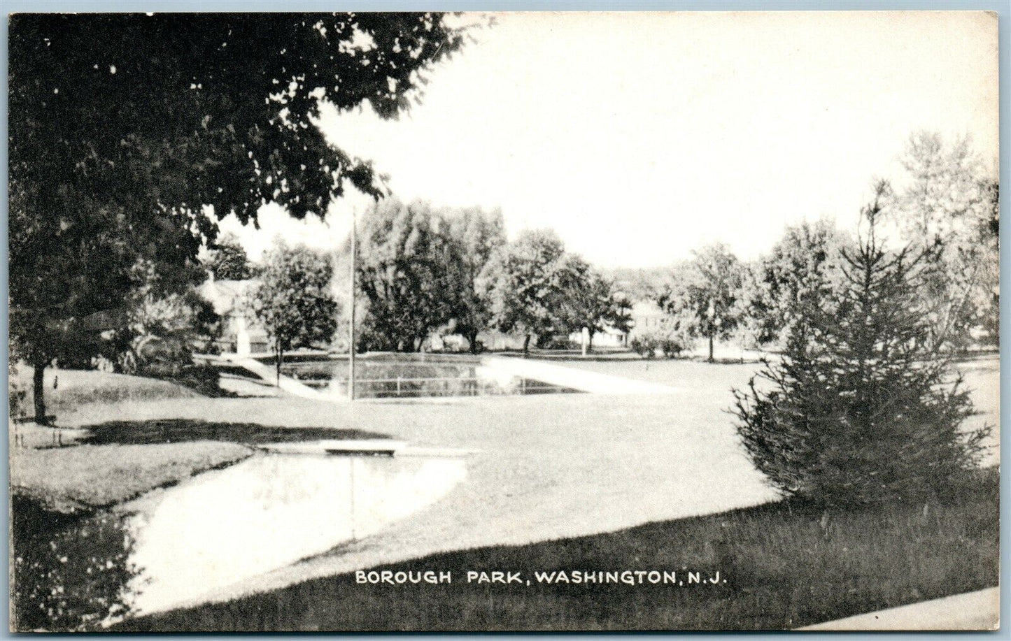 WASHINGTON NJ BOROUGH PARK VINTAGE POSTCARD