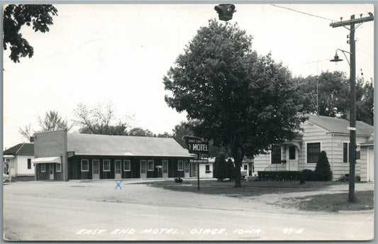 OSAGE IA EAST END MOTEL VINTAGE REAL PHOTO POSTCARD RPPC