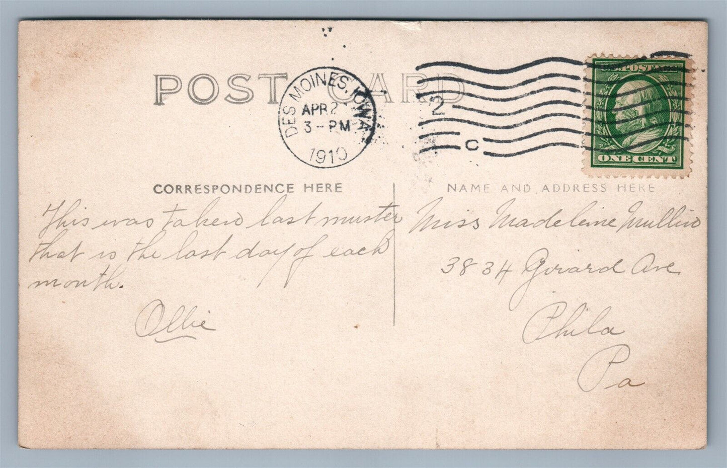 FT. DES MOINES IA CAVALRY TROOPS REVIEW 1910 ANTIQUE REAL PHOTO POSTCARD RPPC