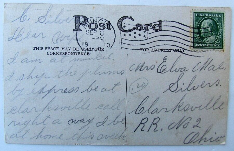 VINTAGE 1910 POSTCARD WEST MAIN STREET PORTLAND INDIANA railroad railway