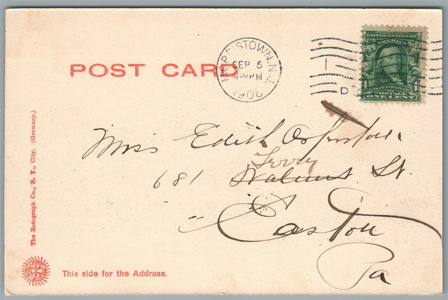 MORRISTOWN NJ SCHOOL FOR BOYS ANTIQUE POSTCARD