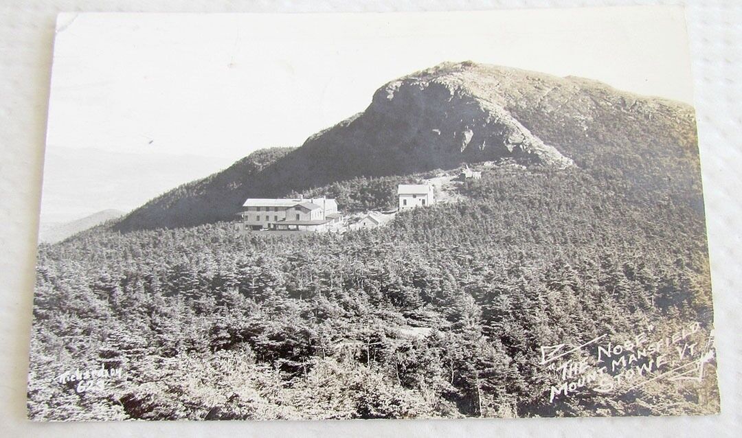 VINTAGE 1950 RPPC REAL PHOTO POSTCARD THE NOSE MOUNT MANSFIELD STOWE VT