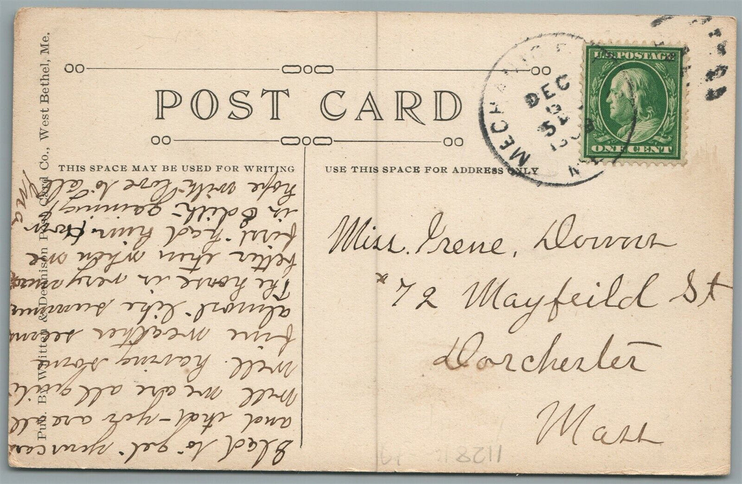 Mc FALLS ME RAILROAD STATION RAILWAY TRAIN DEPOT ANTIQUE POSTCARD