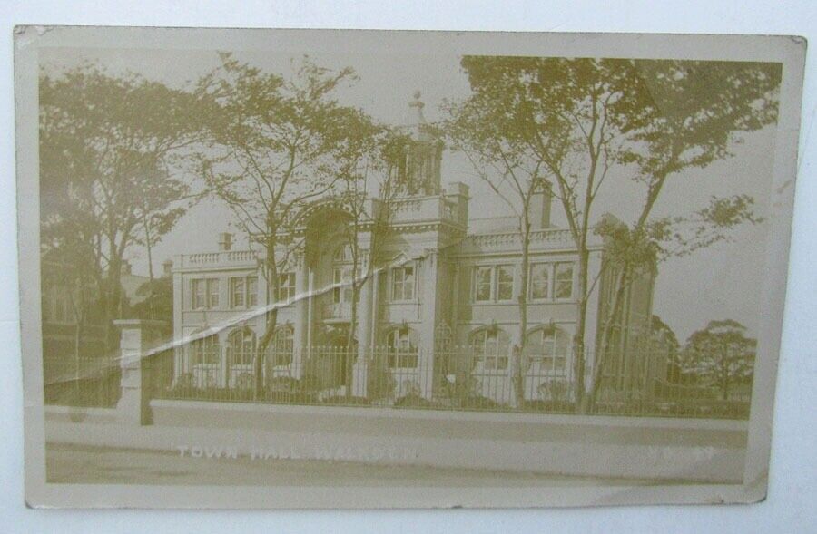 RPPC VINTAGE BRITISH PHOTO POSTCARD TOWN HALL WALKDEN UK