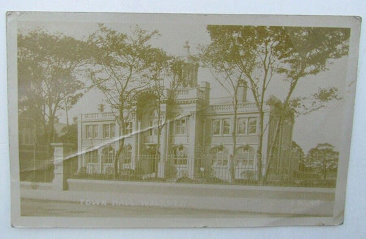 RPPC VINTAGE BRITISH PHOTO POSTCARD TOWN HALL WALKDEN UK