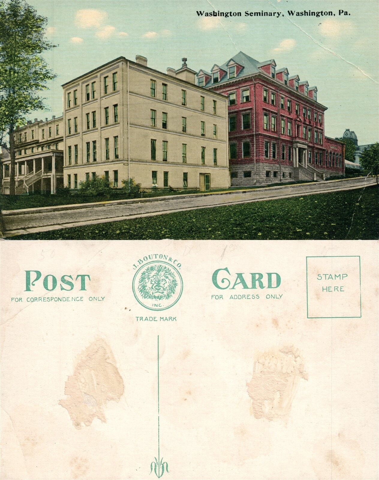 WASHINGTON PA SEMINARY ANTIQUE POSTCARD