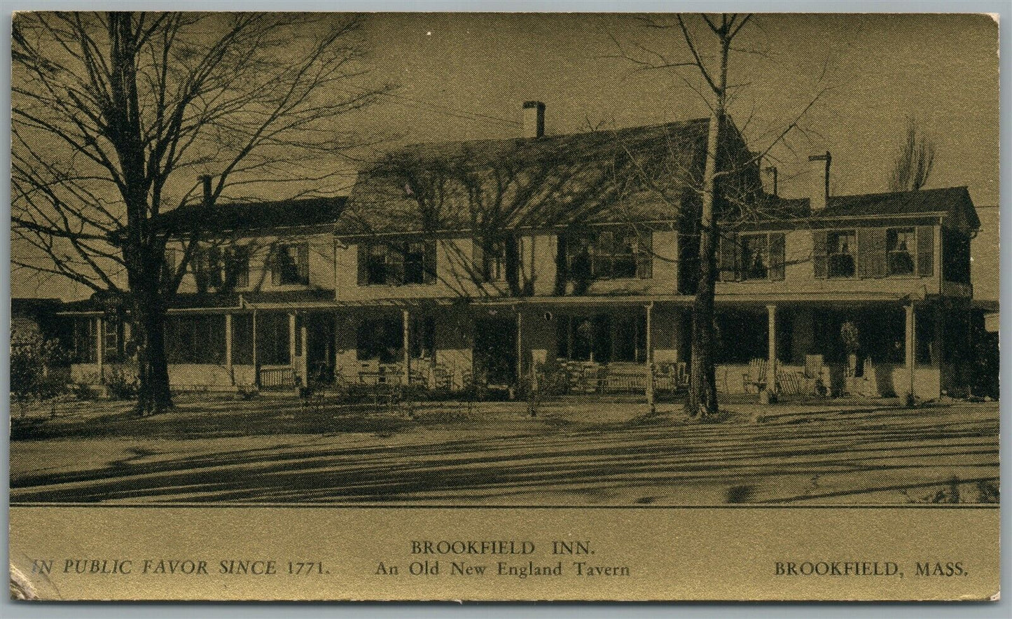 BROOKFIELD INN MA OLD NEW ENGLAND TAVERN ANTIQUE POSTCARD