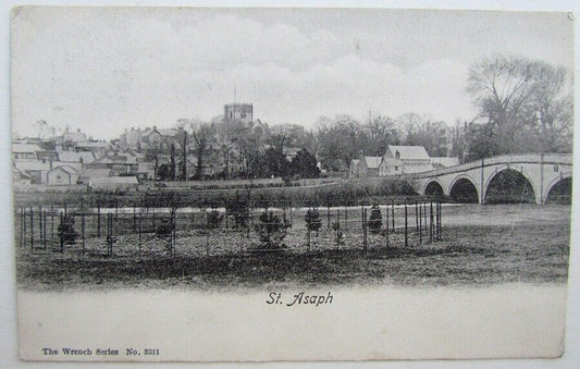 VINTAGE BRITISH POSTCARD ST. ASAPH STREET SCENE