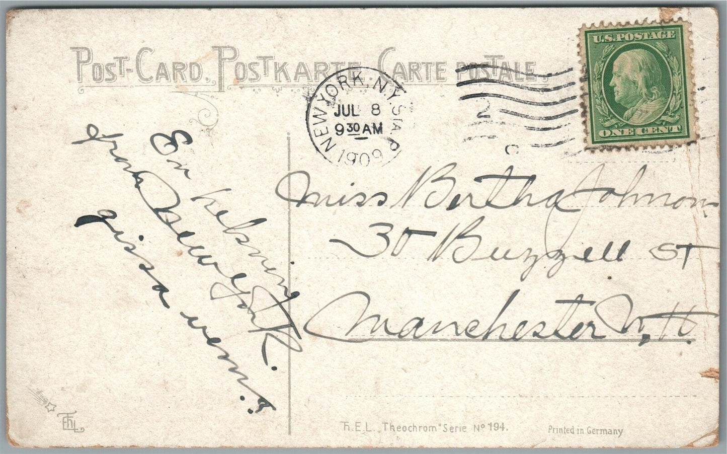 BROOKLYN NY CONEY ISLAND LUNA PARK ELEPHANT RIDE ANTIQUE POSTCARD