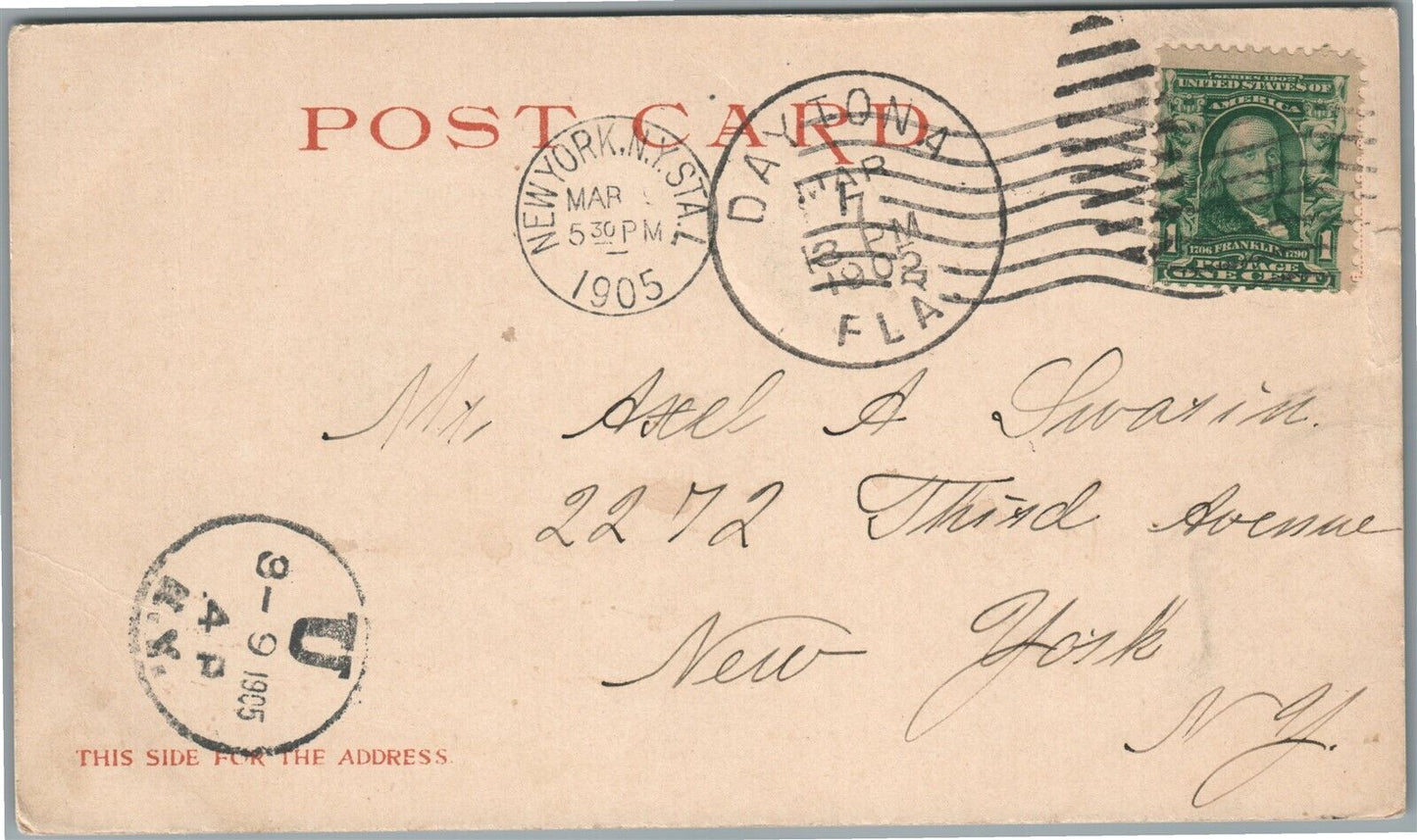 SEA BREEZE FL AVENUE ANTIQUE POSTCARD