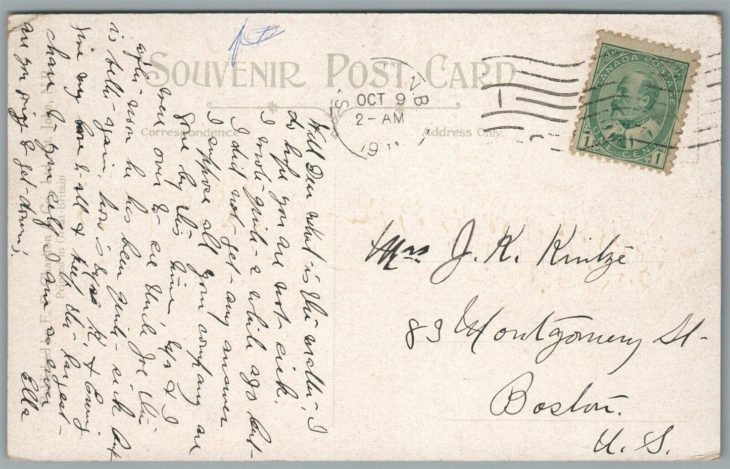 CANADA ST.JOHN NB DOUGLAS AVENUE ANTIQUE POSTCARD