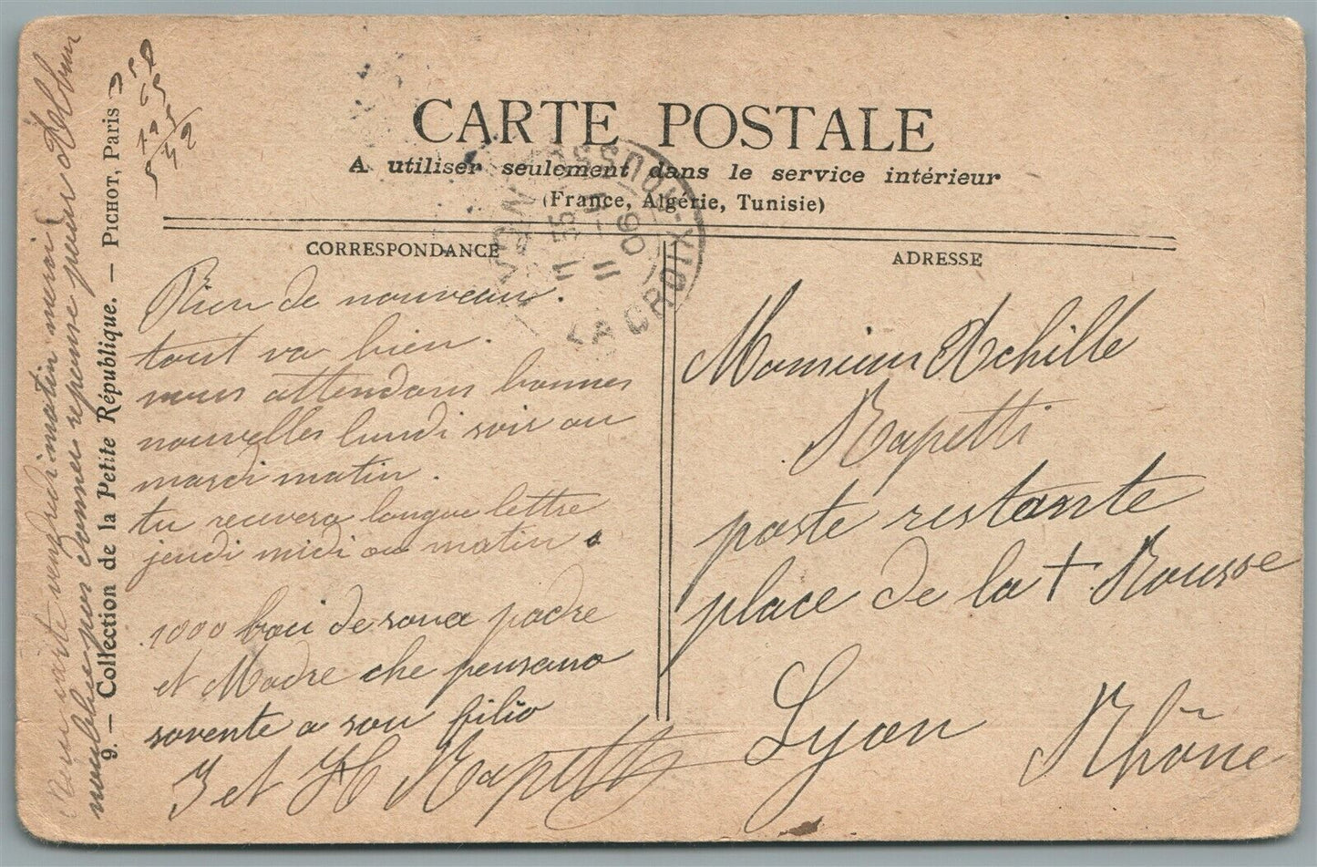 RUSSIAN WRITER LEO TOLSTOI ANTIQUE POSTCARD
